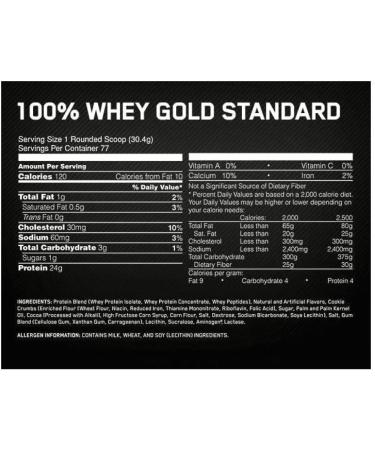 Optimum Nutrition Protein On 100% Whey Gold Standard 5 Lbs (2.27 kg) Sabor Cookies-Cream - Buy Online on GoSupps.com