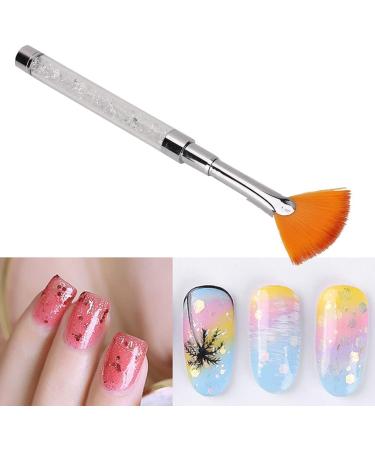 ANKROYU Fan Shaped Nail Art Pen Brush with Rhinestone Handle Nail Art Flower Drawing Pen Glitter Art Drawing Fan Pen Liner Brush Dust Powder Remover Nail Brush(B) - Buy Online on GoSupps.com