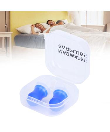 2Pcs Waterproof Silicone Ear Plugs Noise Reduction Silicone Protective Earplug for Sleeping Swimming Flying (Blue)