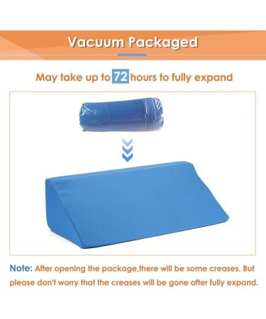 Blue Wedge Pillow for Surgery Recovery & Pregnancy - 30 Degree Incline, Back Pain Relief, Body Positioner & Pressure Ulcer Support - Buy Online on GoSupps.com