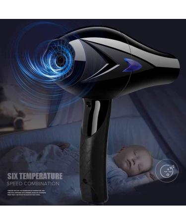 Professional Hair Dryer Lightweight Hairdryer 1200w Salon Blow Dryer with Nozzle Attachment 3 Heat 2 Speed Overheating Protectio Fast Drying Time and Low Noise for Salon and Home Use Black Small - Buy Online on GoSupps.com