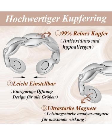 Cigmag 2PCs Lymph Drainage Magnetic Jewelry for Women - 7 Ultra-High Magnets 99% Pure Copper Adjustable Silver Fish Tail Gift Box - Buy Online on GoSupps.com