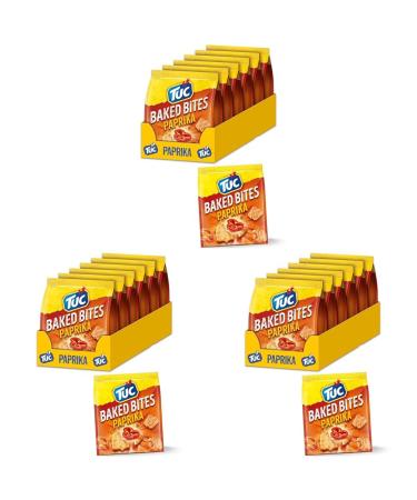 TUC Baked Bits Paprika 6 x 110g I Salzgeb ck Large pack I cracker with paprika taste i TUC Mini-Cracker (pack with 3) 110 g (18 Pack) Baked Bites Paprika