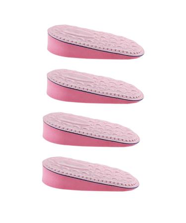 FOMIYES 4 Pairs Invisible Heightening Half Pad Shoe Lift Invisible Insoles Height Increase Feet Cushions Heel Pads Invisible Height Increased Man Massage White Shoes Pink