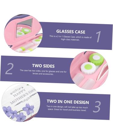Buy Solustre Double-Layer Glasses Case Holder for Kids - Mini Terrarium Sunglasses Case & Contact Lens Travel Set - PU Leather Purple 16.5x7x5.5cm - International Shipping - Buy Online on GoSupps.com
