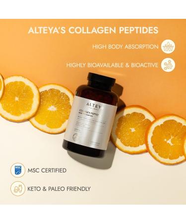 Alteya Organics Collagen Peptides & Rose Oil Complex Beauty Supplement with 3200mg Marine Hydrolyzed Collagen Type I & III, Vitamin C & Hyaluronic Acid Skin, Hair, Nail & Joint Support - Buy Online on GoSupps.com