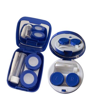 HomsfoU 2st Colored contact lenses carrying bag for contact lenses mirror container for contact lenses - case eye color contacts travel set for contact lenses mini mirror box pp travel texture