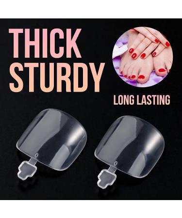 600Pcs Clear Toe Nail Tips | Rosy Finch Full Cover False Toenails | Acrylic DIY Foot Nails | 12 Sizes | A2-600 Pcs - Buy Online on GoSupps.com