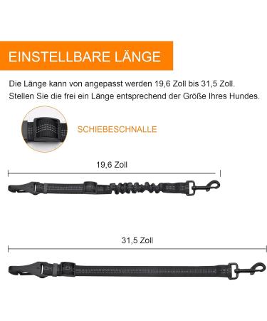 Adjustable Dog Seat Belt - 2-Piece 3-in-1 Reflective Bungee Car Harness for All Breeds | Universal Fit Buckle Hook (Black) - Buy Online on GoSupps.com