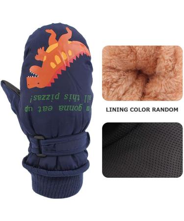 XIAOHAWANG Kids Ski Gloves | Waterproof Winter Dinosaur Mittens Navy | 2-8 Years - Buy Online on GoSupps.com