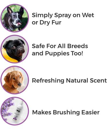 BarkLogic Detangler Spray for Dogs & Puppies - Hypoallergenic, Paraben-Free Grooming Conditioner with Lavender - Natural & Organic Ingredients - Buy Online on GoSupps.com