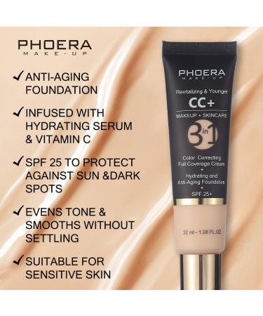 Lezero Moisturizer CC Cream with SPF 25+ | Color Correcting & Anti-Aging Foundation Makeup | 1.08 oz (180 Tan) - Buy Online on GoSupps.com