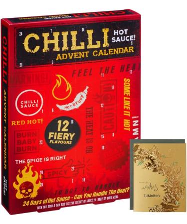 Hot Sauce Advent Calendar 2023-24days Chilli lovers advent festive gift set for men women | Chilli Sauce Variety & Xmas card 500g - Buy Online on GoSupps.com