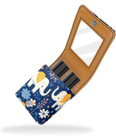 Travel Lipstick Organizer Case - Portable Makeup Bag with Mirror | Cute Elephant Design - Perfect for International Shipping - Buy Online on GoSupps.com