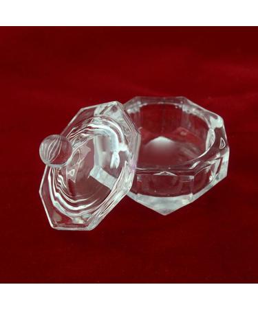 Lilyeyes Nail Art Dappen Dish - Clear Cup Glass Jar with Lid for Acrylic Liquid & Powder Styling Tools - Perfect for DIY Nail Design - Buy Online on GoSupps.com