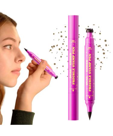 Summer freckles stamp dot for face water resistant natural 2 in 1 makeup eye shadow marker holding for women and girls daily use costume party