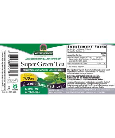 Super Green Tea Extract AF Nature's Answer 2 fl oz Liquid - Buy Online on GoSupps.com