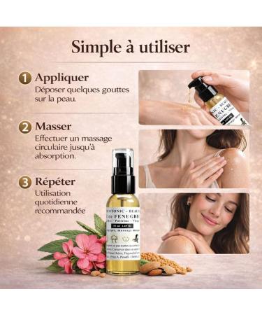 Huile de Fenugrec pour Poitrine Fesses Hanches Acn Cheveux | 100% naturelle nouvelle odeur de Rose bio (50 ml) - Buy Online on GoSupps.com