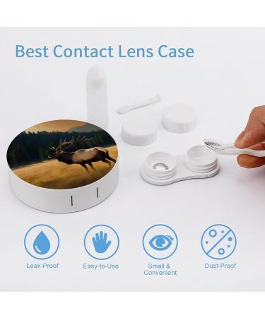 Elk in The Meadow Print Contact Lens Case - Travel & Care Box | Durable Plastic Lens Holder - Buy Online on GoSupps.com