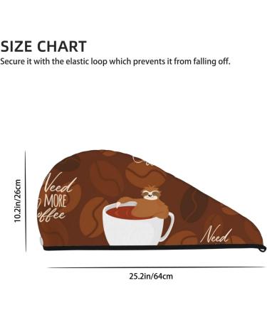Sloths Need More Coffee Microfiber Hair Towel - Soft Super Absorbent & Quick Dry Wrap for Long Curly Thick Hair - Buy Online on GoSupps.com