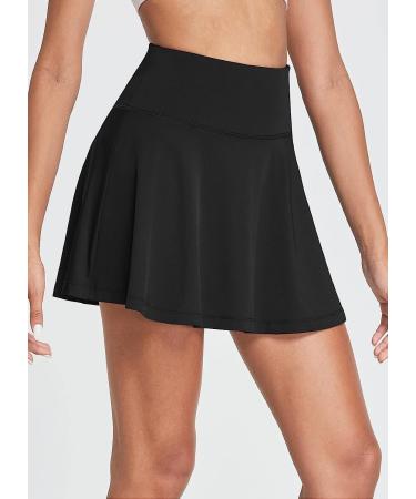 Baleaf Women's Pleated Tennis Skirt with Shorts Pockets - Black - Small | Athletic Golf Skort for Running & Sports - Buy Online on GoSupps.com
