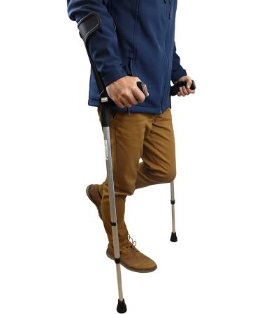 KMINA Forearm Crutches for Adults - Adjustable Open Cuff (x2 Units) | Comfortable Handle Pads | Lightweight Aluminum | Made in Europe - Buy Online on GoSupps.com