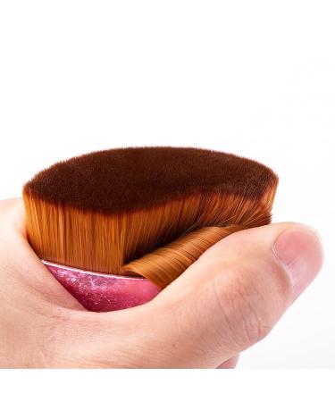 Flat Top Kabuki Foundation Makeup Brush - Rose Red | Flawless Liquid & Cream Cosmetic Applicator with Protective Cover - Buy Online on GoSupps.com