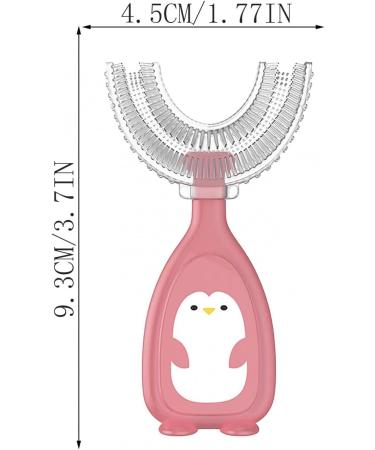 Kids U-Shaped Silicone Toothbrush | Soft Manual Training Tooth Brush for Ages 2-12 | All-Rounded Cleaning Tool (Pink) - Age 2-6 - Buy Online on GoSupps.com