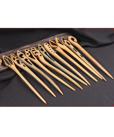 Tianbi Vintage Wooden Hair Clips | Ancient Chinese Hairpins & Forks | 4-Piece Hair Accessories for Dutt & Chignon - Buy Online on GoSupps.com