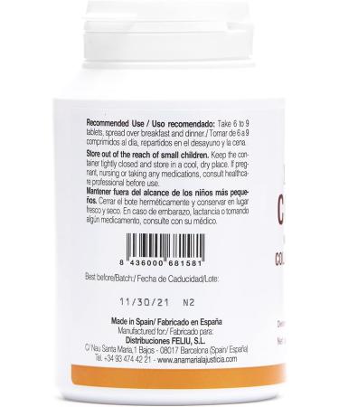 Ana Maria LaJusticia Collagen with Magnesium 180 Tabs - Healthy Teeth, Skin & Bones - Gluten-Free - Energy Boost - Skin Rejuvenation & Nervous System Support - Made in Spain - Buy Online on GoSupps.com