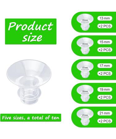 10 Pieces of Wearable Milk Pump Flanges - Compatible with Mercocy S12 Pro/S12/S9 | 5 Sizes of Milk Pump Accessories for Optimal Comfort - Buy Online on GoSupps.com