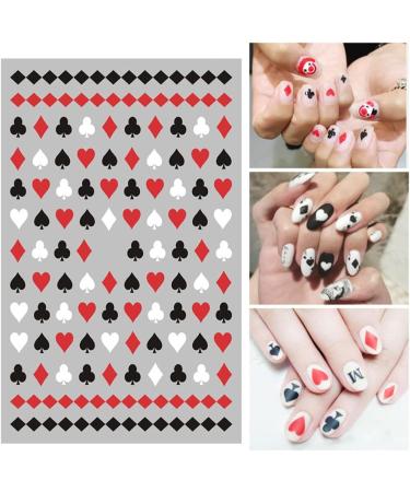 Poker Nail Art Stickers Decals - 3D Card Designs for Acrylic Nails (8 Sheets) - Buy Online on GoSupps.com
