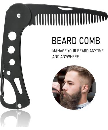 YancLife Stainless Steel Folding Beard Comb for Men - Anti-static Pocket Comb for Grooming Beards, Mustaches & Hair Styling | 9.5 * 3 * 1.5cm - Buy Online on GoSupps.com
