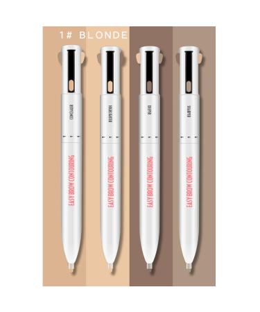4 in 1 Eyebrow Contour Highlight Pen - Waterproof Long Lasting Microblading Brow Pencil for Perfect Definition | Blonde Eye Makeup Tool - Buy Online on GoSupps.com