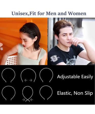 FlyfTrey Metal Hair Bands - 3 Piece Unisex Wave Black Spring Headbands for Sports & Yoga | Non-Slip Accessories for Men & Women - Buy Online on GoSupps.com