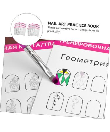 Beavorty 24 Sheets coloring exercise book Nail Shape Templates Nail Art Practice Tool Manicure Training Tools nail art practice book Cards for Nail Art Paper pattern white practice supplies - Buy Online on GoSupps.com