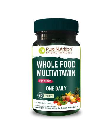 Pure Nutrition Whole Food Multivitamin for Women 1500mg. All Natural Plant Based Women's MULTIVITAMIN | Once Daily | 60 Tablets - 2 Months Supply.