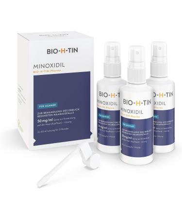 Buy Minoxidil Bio-H-Tin 50 mg/ml Spray & Organic H-Tin Invigorating Caffeine Shampoo | Effective Hair Growth Solution - 3x60ml + 200ml - Buy Online on GoSupps.com