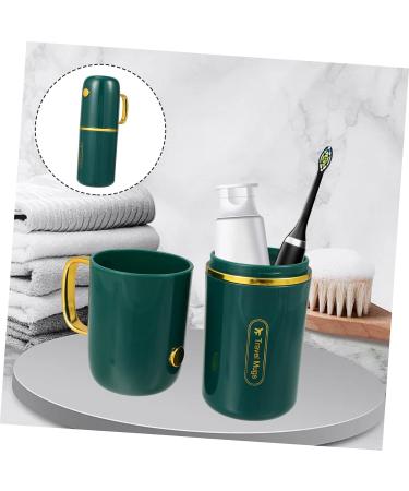 Travel Toothbrush Storage Box & Organizer | Children's Toothbrush Holder Cup | Mouthwash Cups | Green PP Rack - 20.5x12x7CM - Buy Online on GoSupps.com