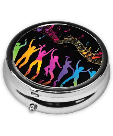 Buy Dance with Music Round Pill Box - 3 Compartment Portable Travel Organizer for Vitamins & Medications - Buy Online on GoSupps.com