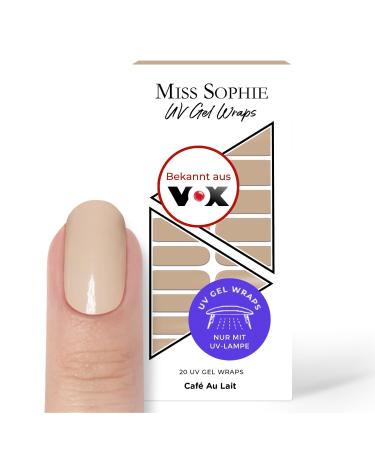Original Miss Sophie UV gel nail foils soft touch uv i 20 UV gel nail polish stripes single-colored caf au lait uv i for finger & toenails