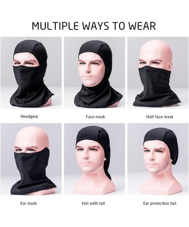 QEEQPF 2-Pack Windproof Masks - Storm Hood & Breathable Motorcycle Masks for Cycling & Outdoor Sports - Unisex UV Protection (Black) - Buy Online on GoSupps.com
