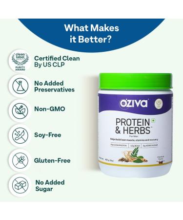 Protein & Herbs for Men - Multivitamins with Ashwagandha Brahmi Maca & Musli for Stamina Lean Muscle & Recovery - 1.1 lbs Cafe Mocha - Soy Free Gluten Free Non-GMO - Buy Online on GoSupps.com