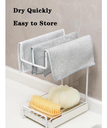 5Pcs Multipurpose Wire Dishwashing Rags for Wet and Dry Double Layer Non-Scratch Scrubbing Wire Dishwashing Rags Reusable Wire Dishwashing Rag Dish Towels for Counters Stove Tops Easy Rinsing - Buy Online on GoSupps.com