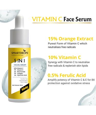 Facial Serum | Facial Serum For Women | Facial Serum Vitamin C | Facial Serums For Aging Skin | Facial Serums For Glowing Skin | Anti Aging & Wrinkle Facial Serum -30ml - Buy Online on GoSupps.com