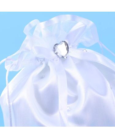 ARTIBETTER Satin Bridal Wedding Money Bag with Floral Lace - White Bridal Satin Flower Decorated Bag for Dollar Dance and Wedding Favor - Buy Online on GoSupps.com