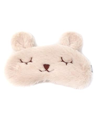 Honbay Plush Rabbit Sleeping Eye Mask Cute Cartoon Animal Eye Mask for Children (Beige)