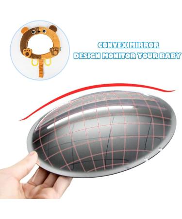 AIPINQI Baby Car Mirror | Rear and Forward Facing Easy View Cartoon Mirror for Infant and Newborn | 100% Shatterproof Safety | Bear Design - Buy Online on GoSupps.com