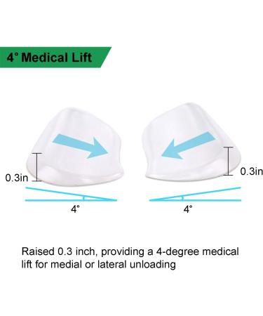 Medial & Lateral Heel Wedge Silicone Insoles - Corrective Adhesive Inserts for Foot Alignment, Knock Knee, Bow Legs, Osteoarthritis - 2 Pairs for Men and Women - Buy Online on GoSupps.com