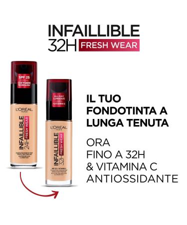 L'Or al Paris Infaillible 32h Fresh Wear Foundation - Waterproof Long-Lasting Makeup with SPF 25 No. 60 Rose Ivory 30 ml - International Shipping Available - Buy Online on GoSupps.com